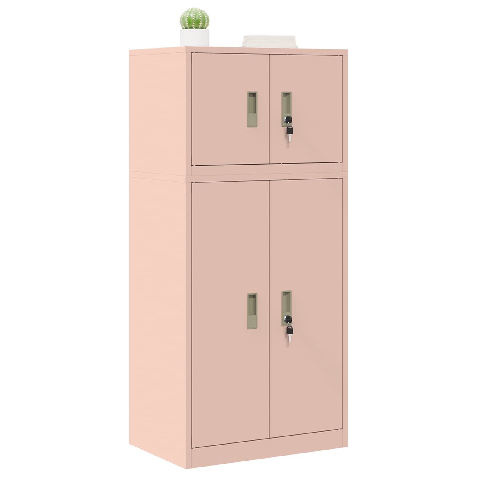 Säilytyskaappi 2 kpl Pinkki 60 x 40 x 130 cm Teräs Lukittava - Image 3