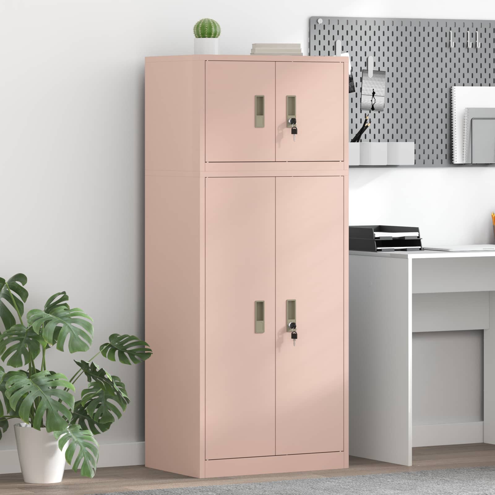 Säilytyskaappi 2 kpl Pinkki 60 x 40 x 145 cm Teräs Lukittava