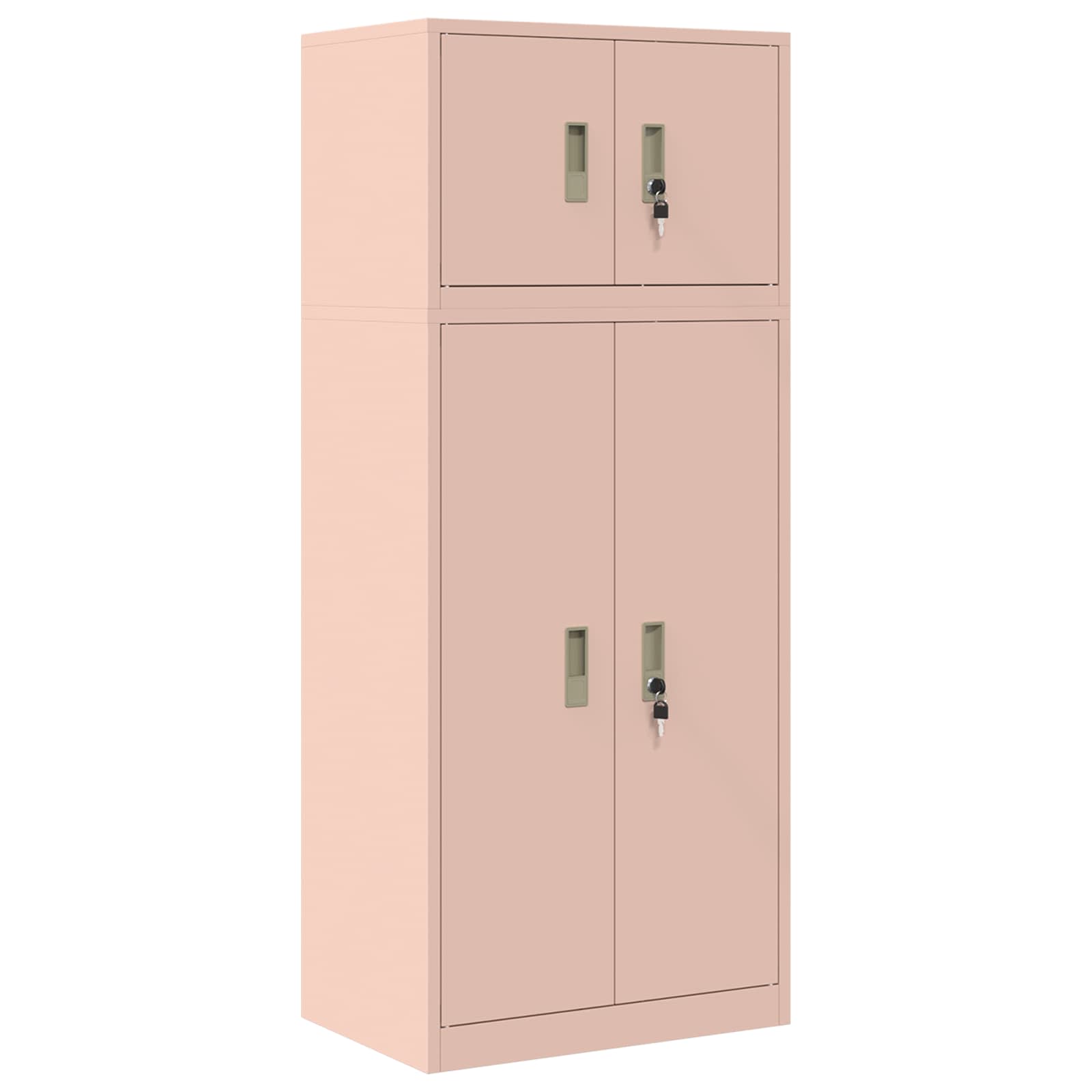 Säilytyskaappi 2 kpl Pinkki 60 x 40 x 145 cm Teräs Lukittava - Image 2