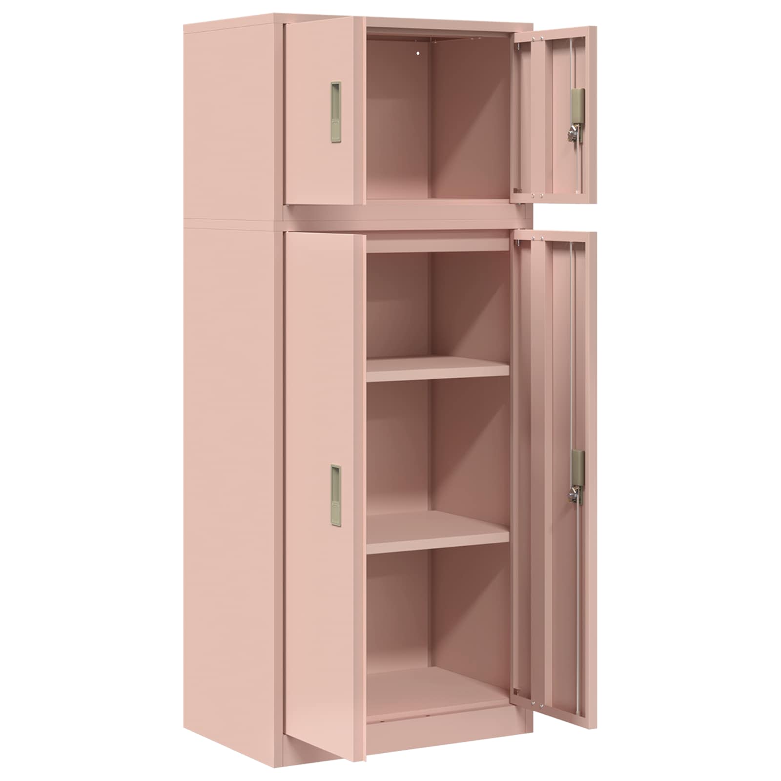 Säilytyskaappi 2 kpl Pinkki 60 x 40 x 145 cm Teräs Lukittava - Image 7