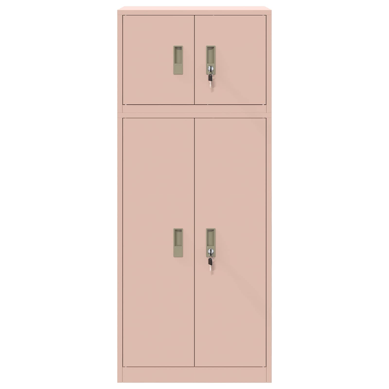 Säilytyskaappi 2 kpl Pinkki 60 x 40 x 145 cm Teräs Lukittava - Image 8