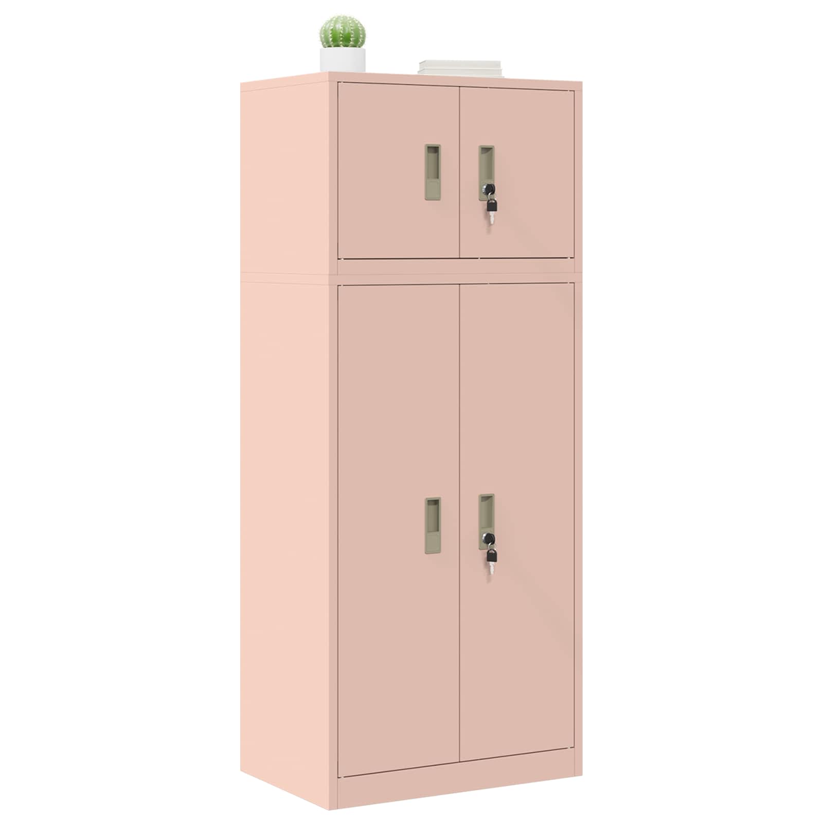 Säilytyskaappi 2 kpl Pinkki 60 x 40 x 145 cm Teräs Lukittava - Image 3