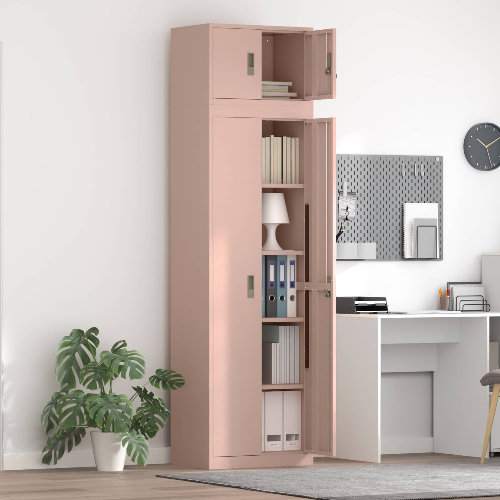Säilytyskaappi 2 kpl Pinkki 60 x 40 x 220 cm Teräs Lukittava