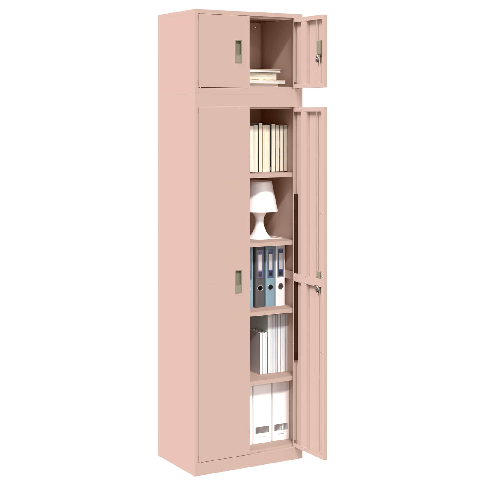Säilytyskaappi 2 kpl Pinkki 60 x 40 x 220 cm Teräs Lukittava - Image 3