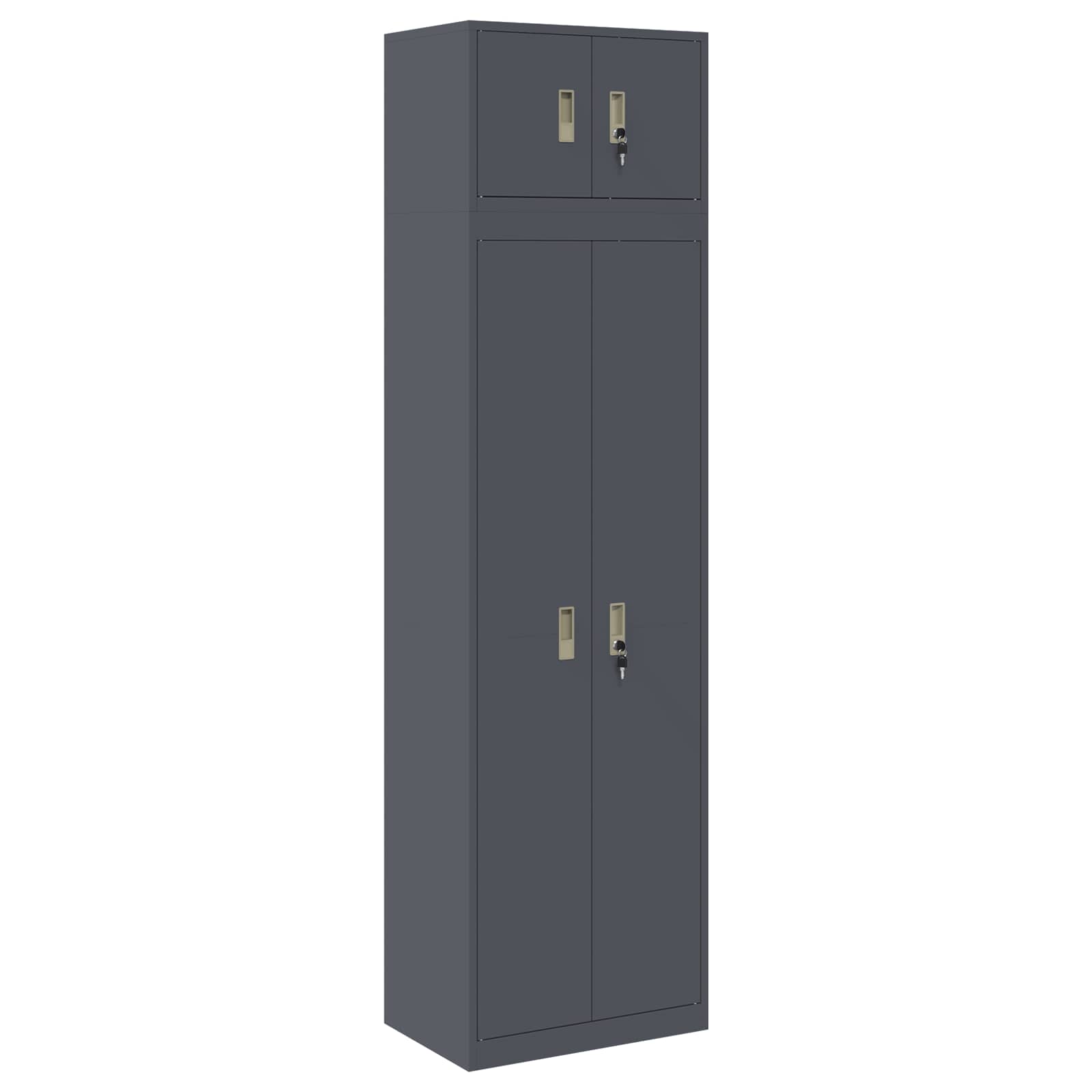 Omarica za shranjevanje 2 kos Antracit 60 x 40 x 220 cm Jeklo