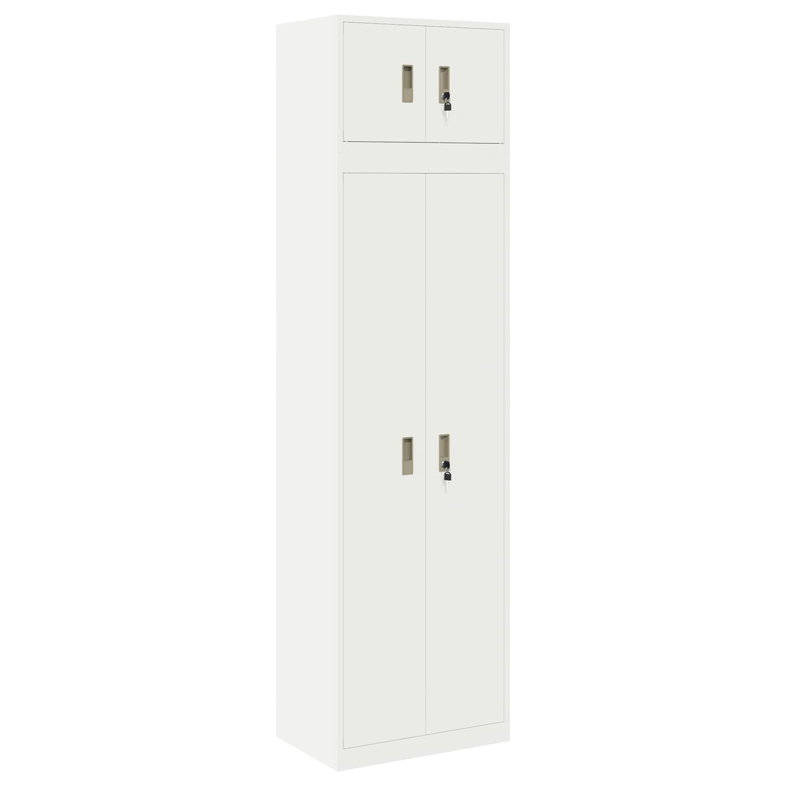 Opbergkast 2 st Wit 60 x 40 x 220 cm Staal Vergrendelbaar | luizaXL | Dé meubelwinkel voor elk interieur Opbergkast 2 st Wit 60 x 40 x 220 cm Staal Vergrendelbaar - Afbeelding 2