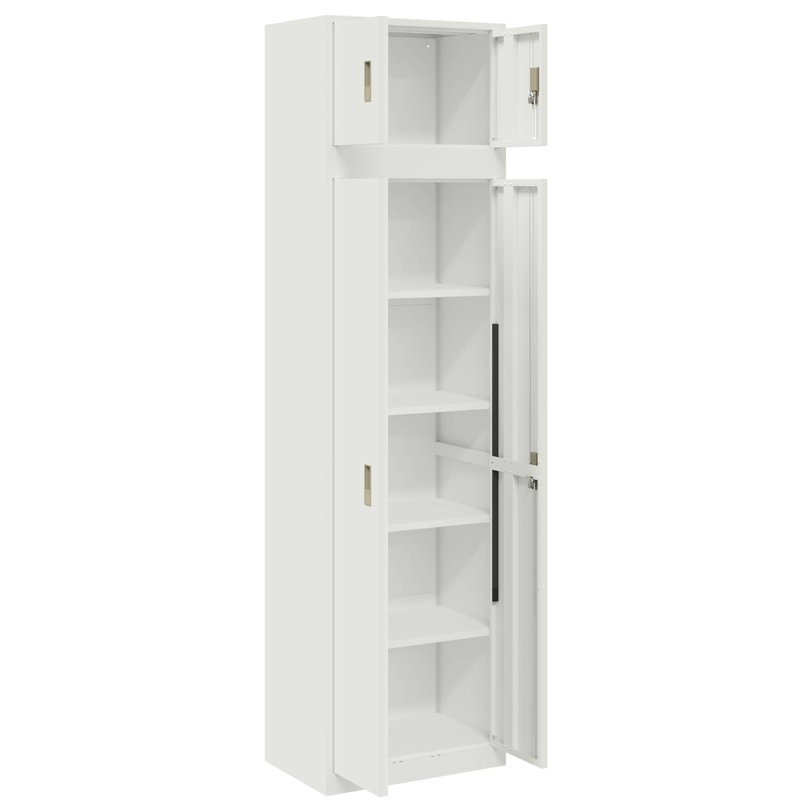 Opbergkast 2 st Wit 60 x 40 x 220 cm Staal Vergrendelbaar | luizaXL | Dé meubelwinkel voor elk interieur Opbergkast 2 st Wit 60 x 40 x 220 cm Staal Vergrendelbaar - Afbeelding 5