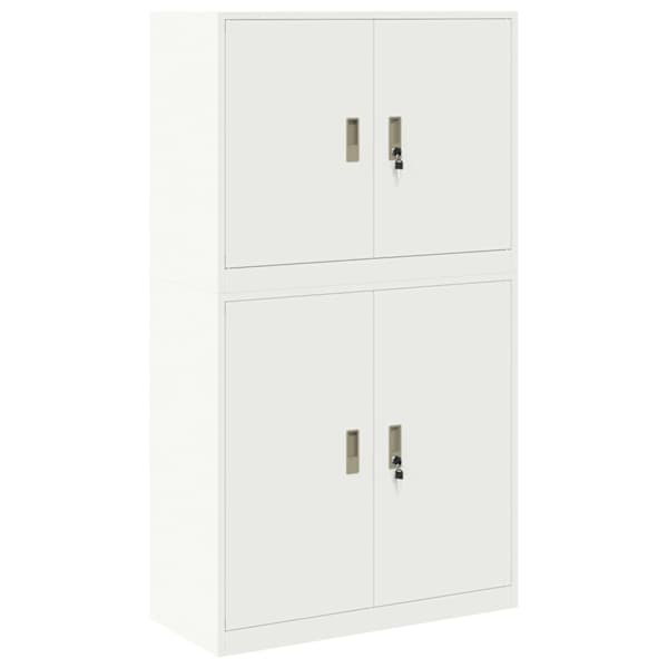 vidaXL Hoiukapp 2 tk Valge 90 x 40 x 160 cm Teras Lukustatav