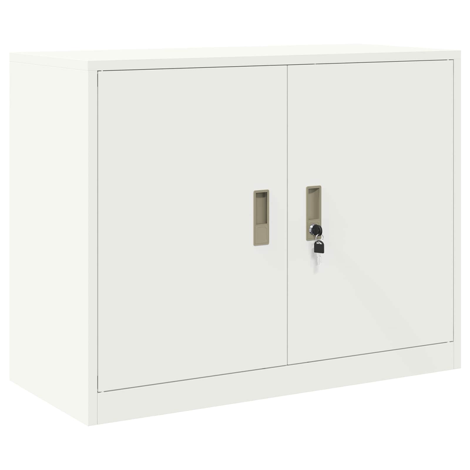 Säilytyskaappi 2 kpl valkoinen 90 x 40 x 160 cm Teräs Lukittava - Image 5