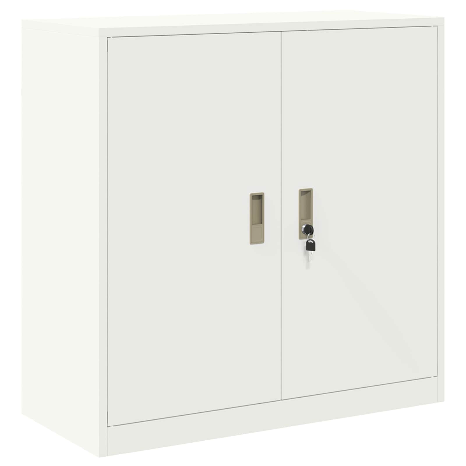 Säilytyskaappi 2 kpl valkoinen 90 x 40 x 160 cm Teräs Lukittava - Image 6