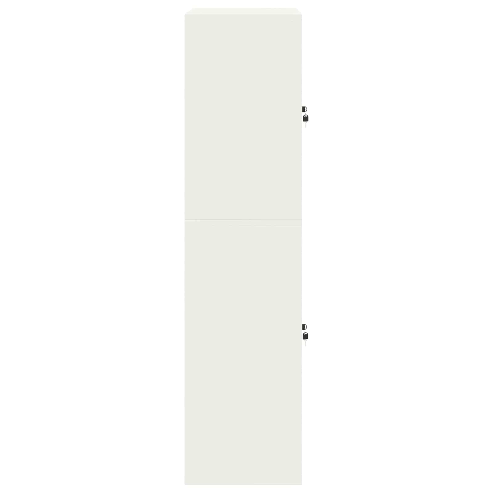Säilytyskaappi 2 kpl valkoinen 90 x 40 x 160 cm Teräs Lukittava - Image 9