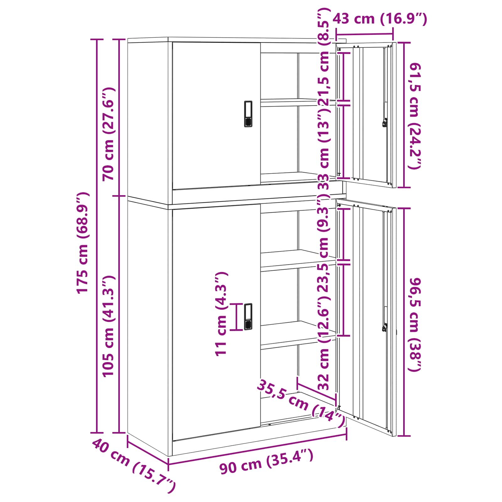 Storage Cabinet size guide