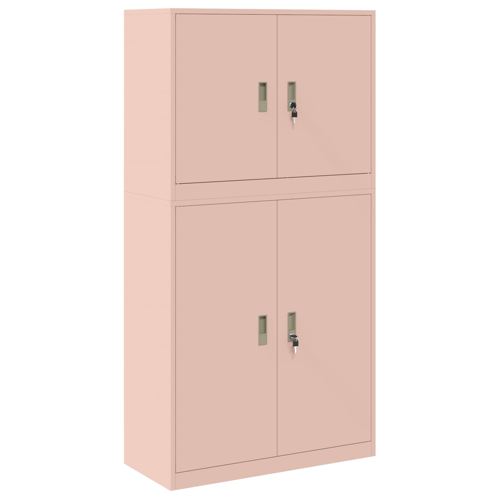 Säilytyskaappi 2 kpl Vaaleanpunainen 90 x 40 x 175 cm Teräs - Image 2
