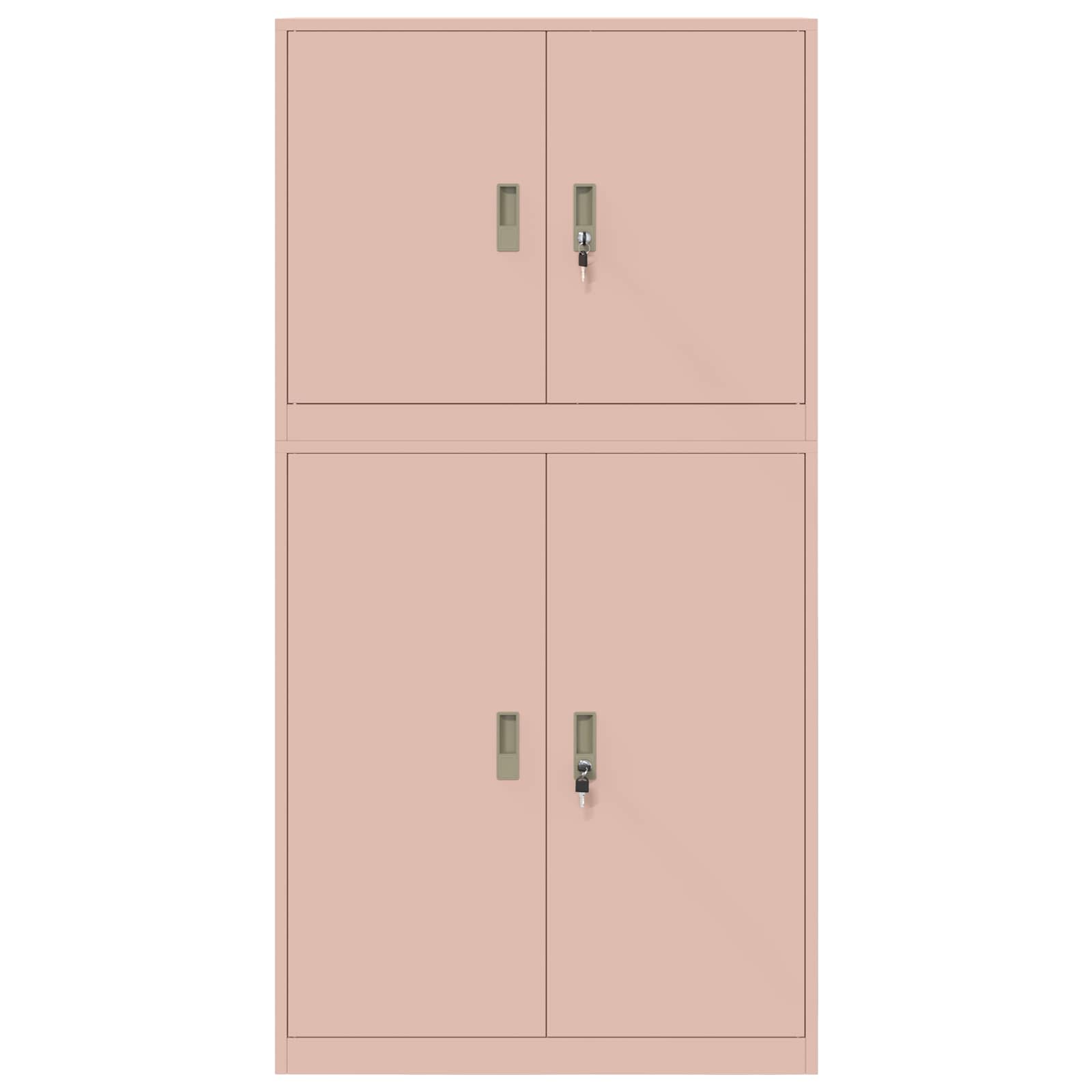 Säilytyskaappi 2 kpl Vaaleanpunainen 90 x 40 x 175 cm Teräs - Image 8