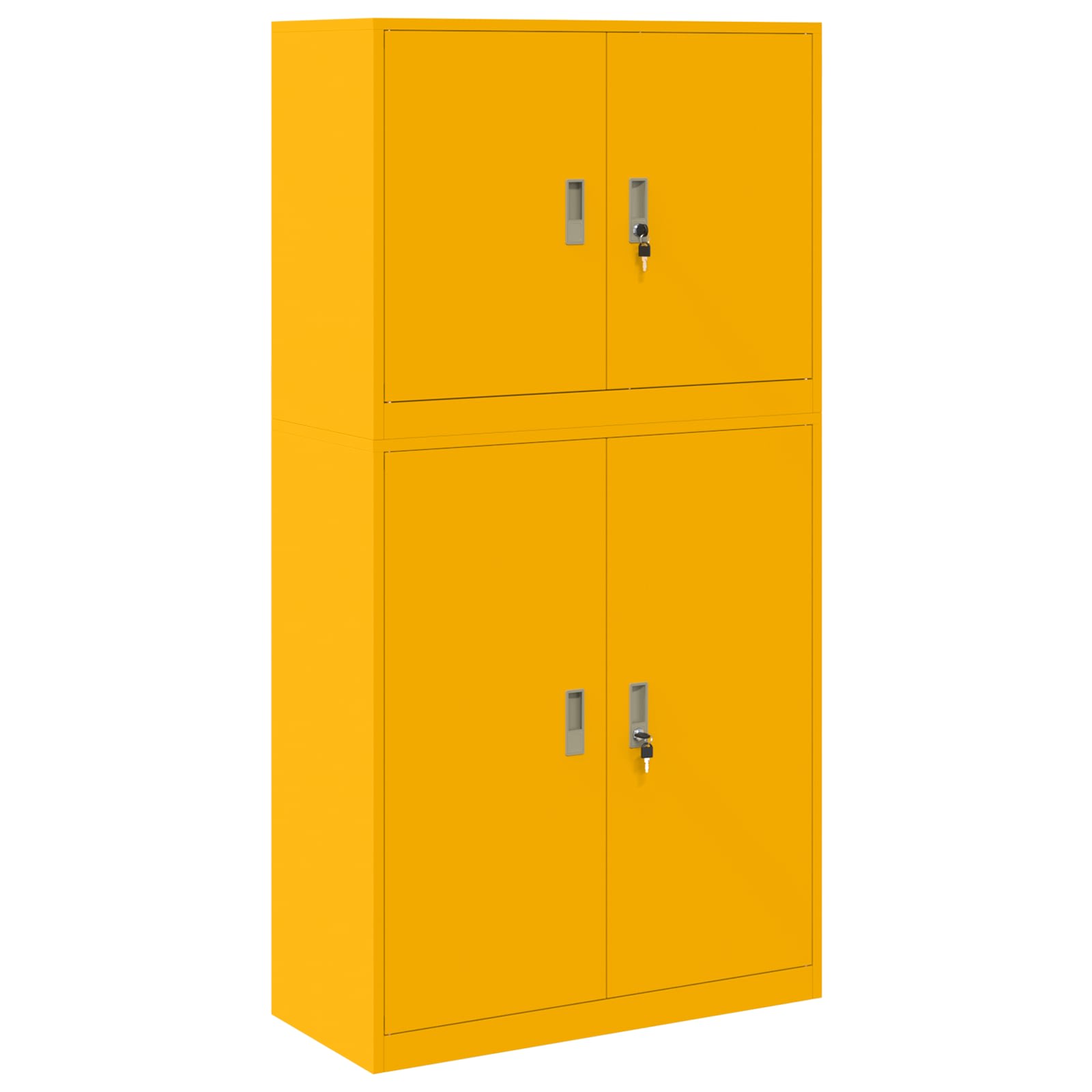 Шкаф за съхранение 2 бр. Горчично жълто 90 x 40 x 175 см — изображение 2