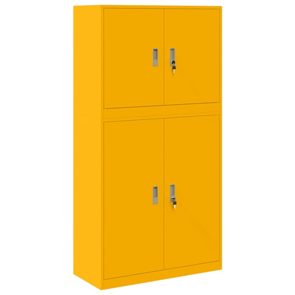 vidaXL Hoiukapp 2 tk Sinepikollane 90 x 40 x 175 cm Teras Lukustatav