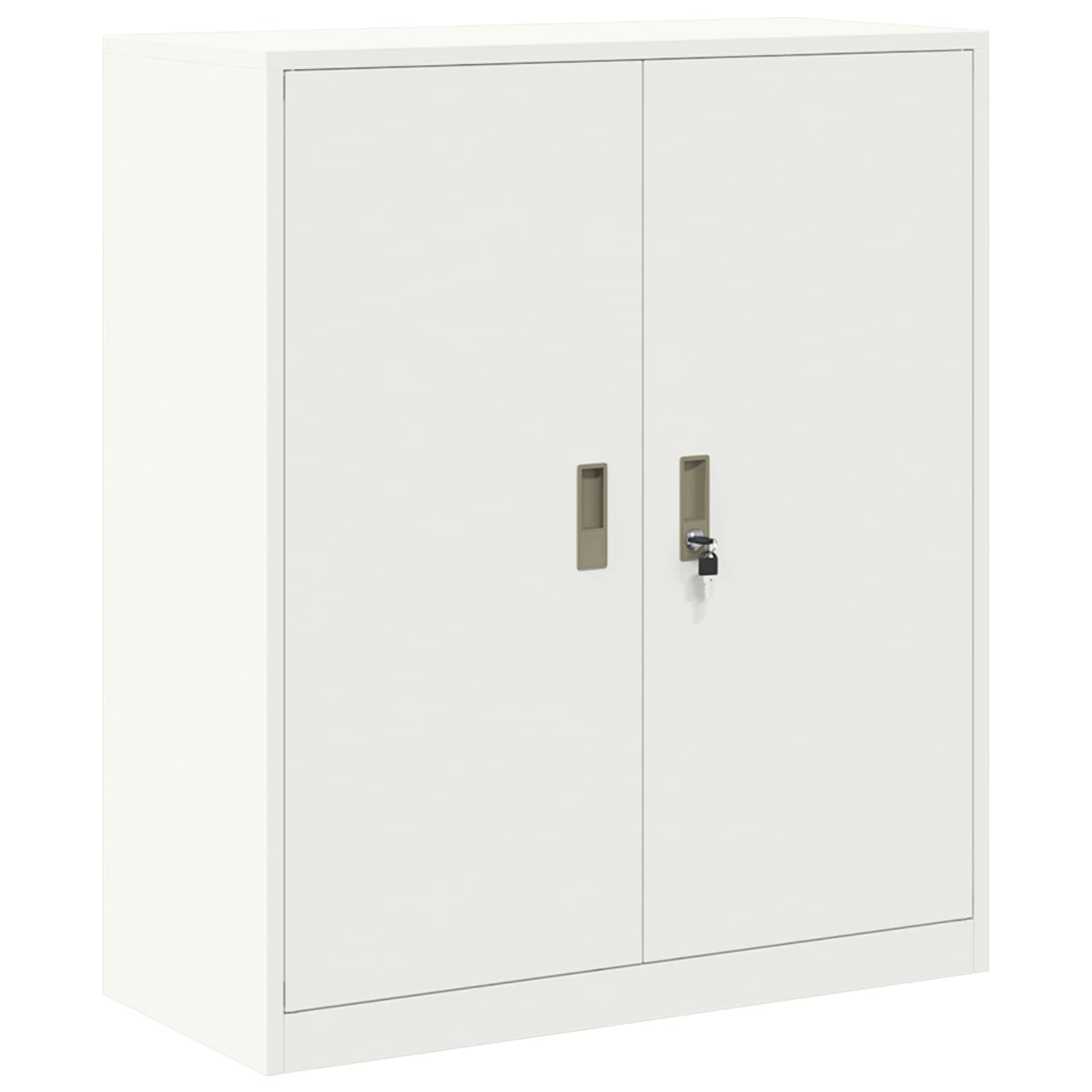 Säilytyskaappi 2 kpl valkoinen 90 x 40 x 175 cm Teräs Lukittava - Image 6