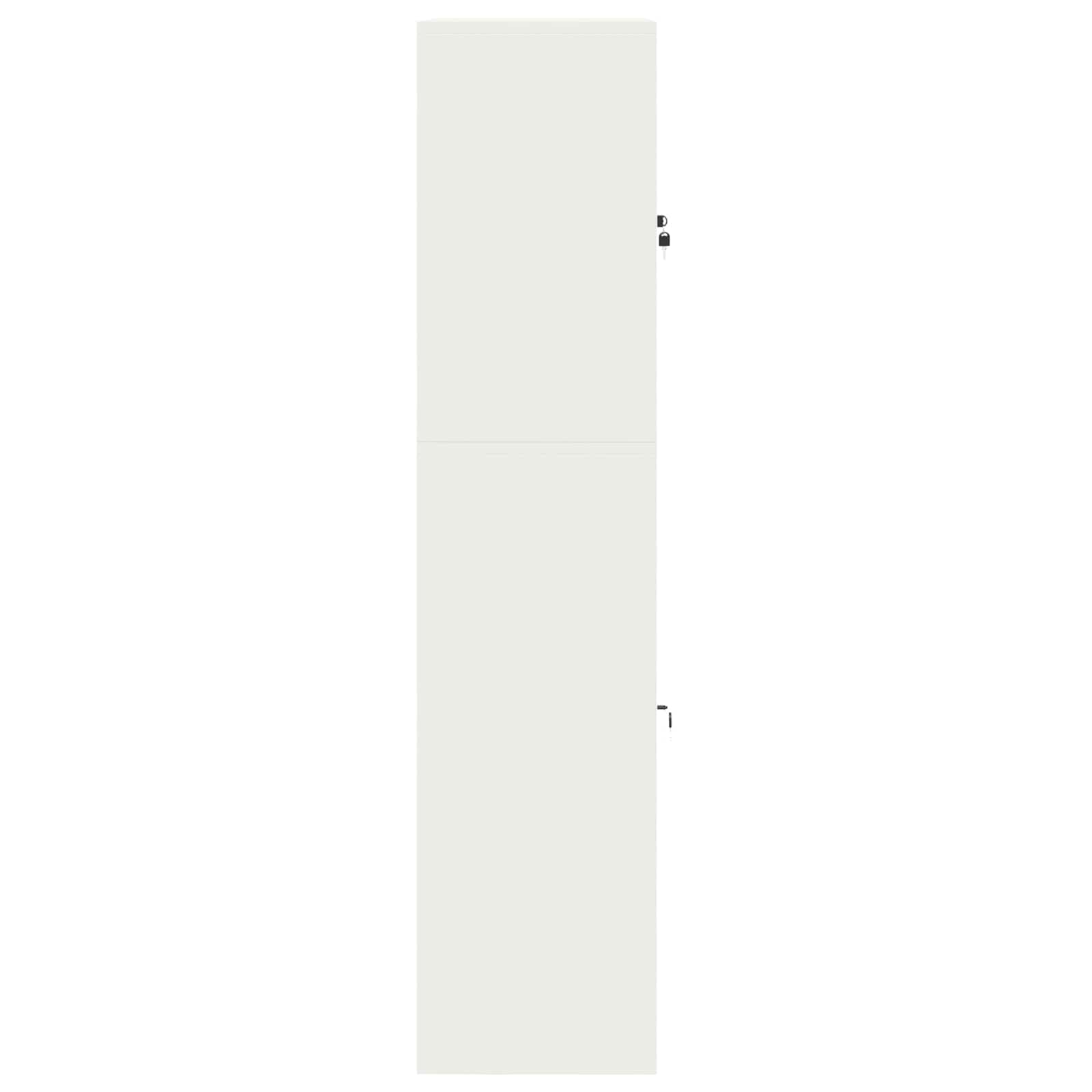 Säilytyskaappi 2 kpl valkoinen 90 x 40 x 175 cm Teräs Lukittava - Image 9