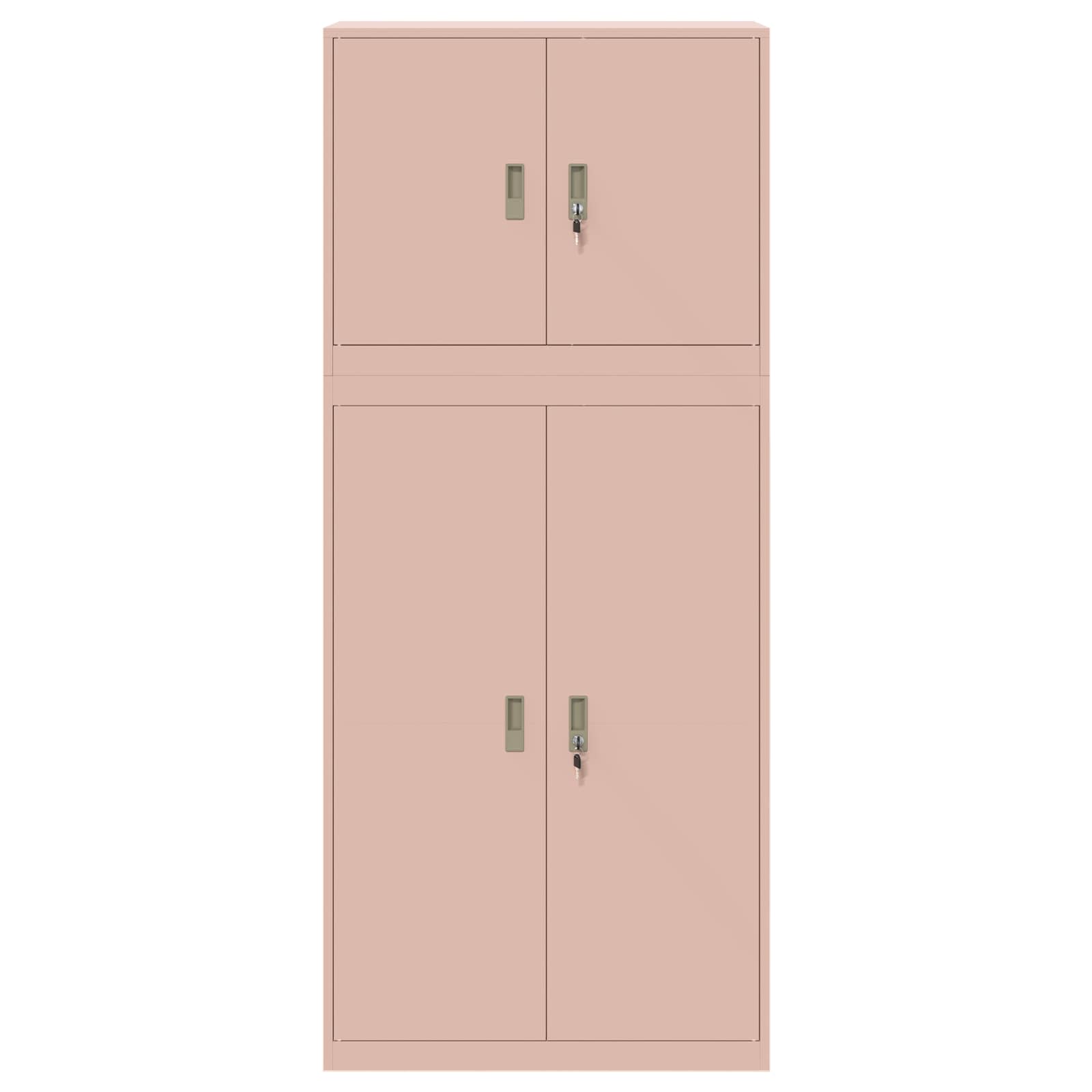 Säilytyskaappi 2 kpl Vaaleanpunainen 90 x 40 x 210 cm Teräs - Image 8