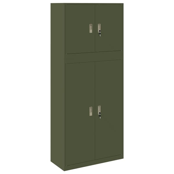 vidaXL Hoiukapp 2 tk Oliiviroheline 90 x 40 x 210 cm Teras Lukustatav