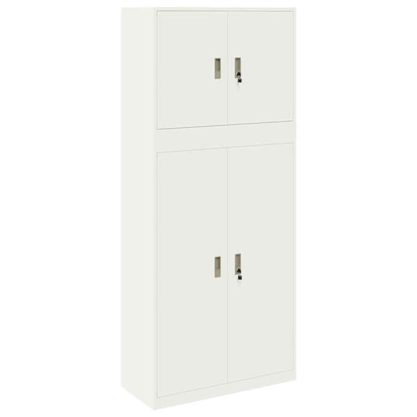 vidaXL Hoiukapp 2 tk Valge 90 x 40 x 210 cm Teras Lukustatav