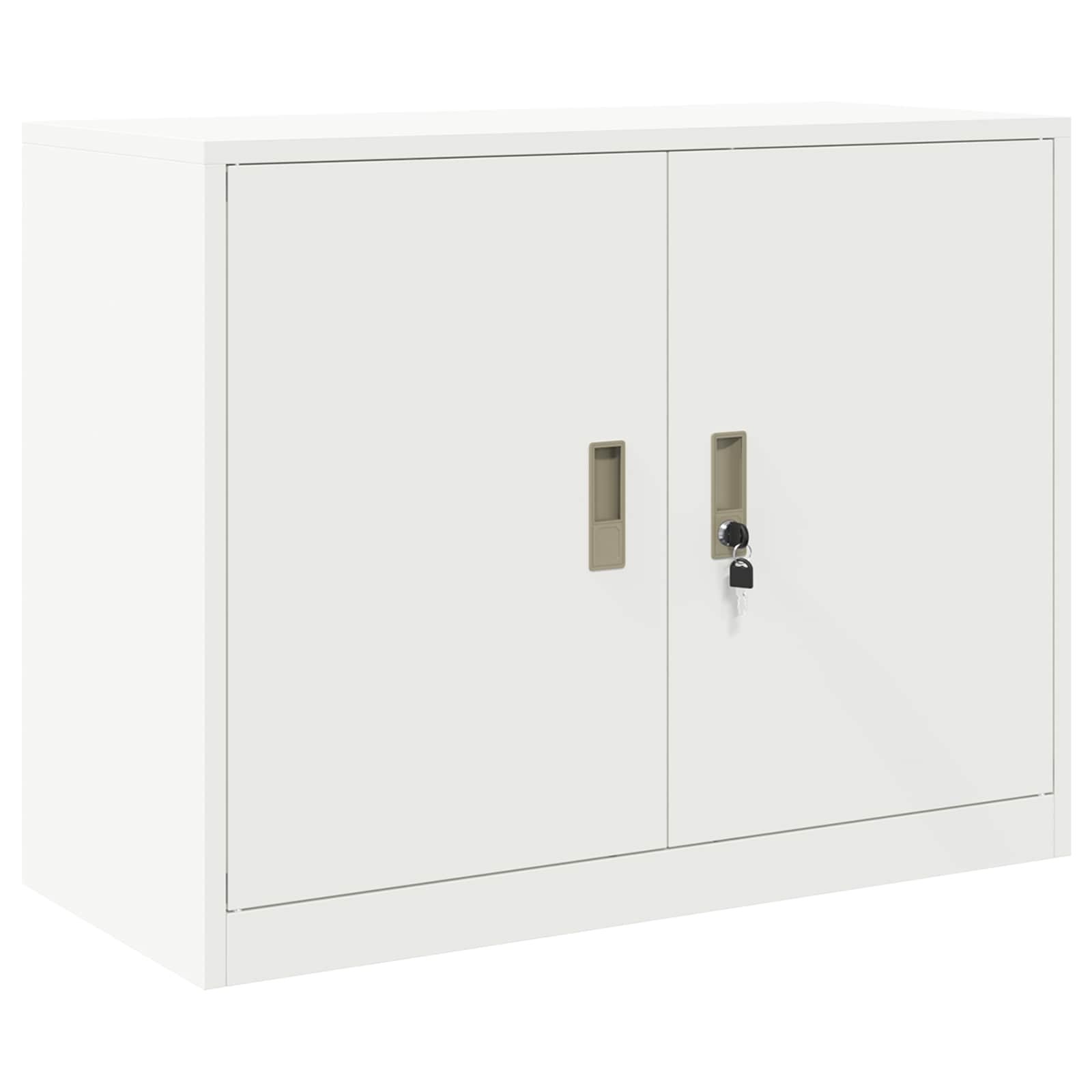 Säilytyskaappi 2 kpl valkoinen 90 x 40 x 210 cm Teräs Lukittava - Image 5