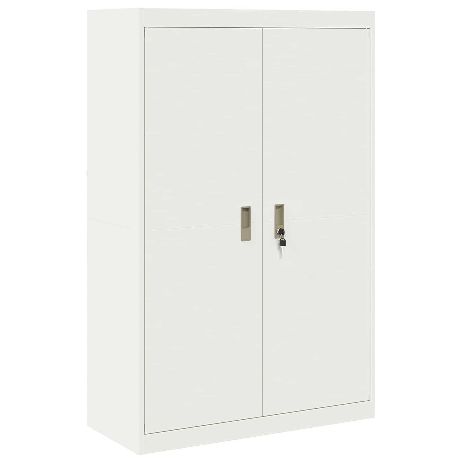 Säilytyskaappi 2 kpl valkoinen 90 x 40 x 210 cm Teräs Lukittava - Image 6
