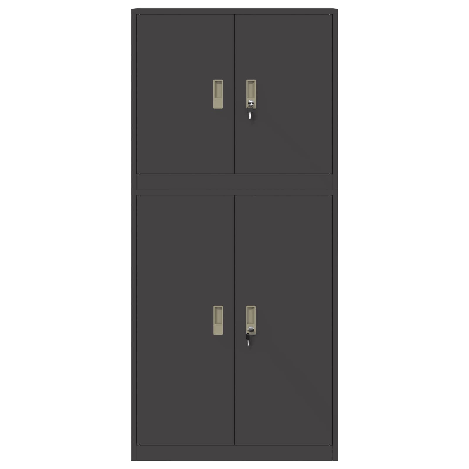 Omarica za shranjevanje 2 kos Črna 80 x 40 x 175 cm Jeklo