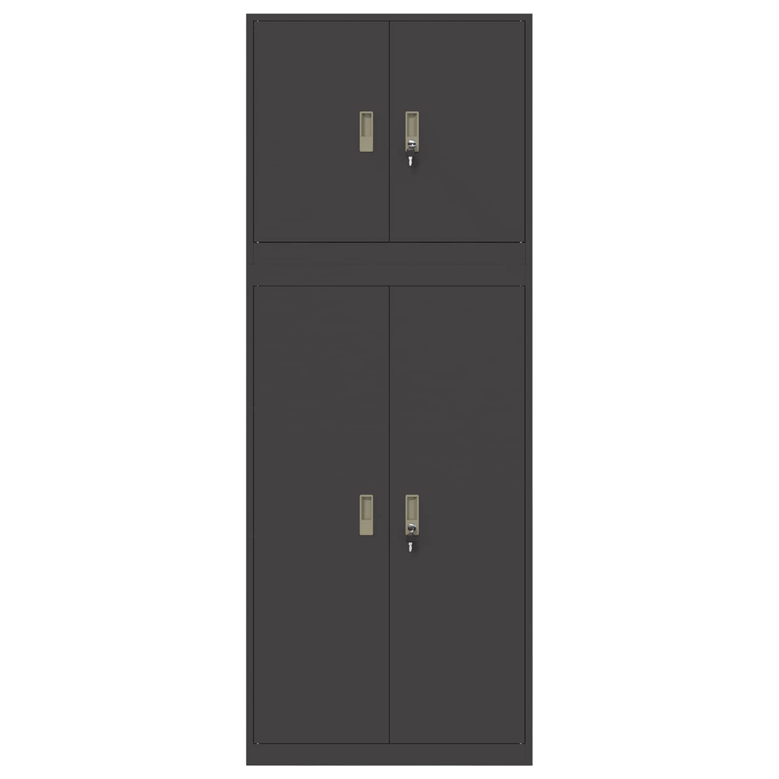 Omarica za shranjevanje 2 kos Črna 80 x 40 x 210 cm Jeklo
