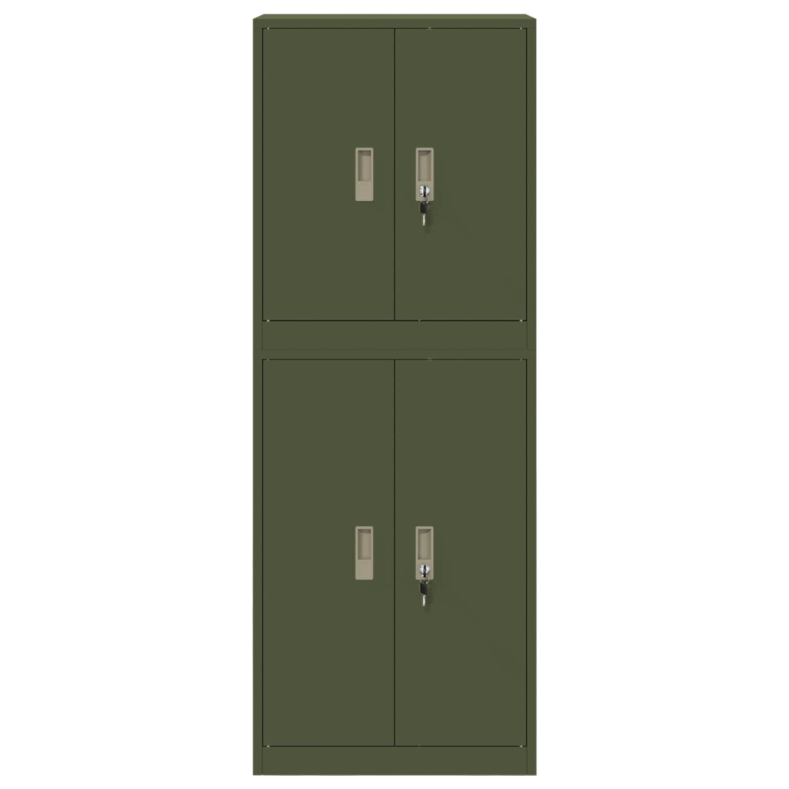 Omarica za shranjevanje 2 kos Olivno zelena 60 x 40 x 160 cm