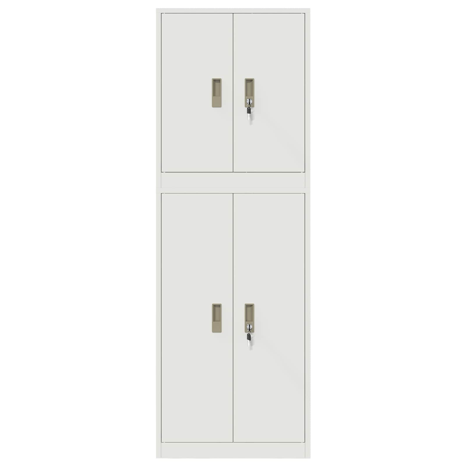 Omarica za shranjevanje 2 kos Bela 60 x 40 x 175 cm Jeklo