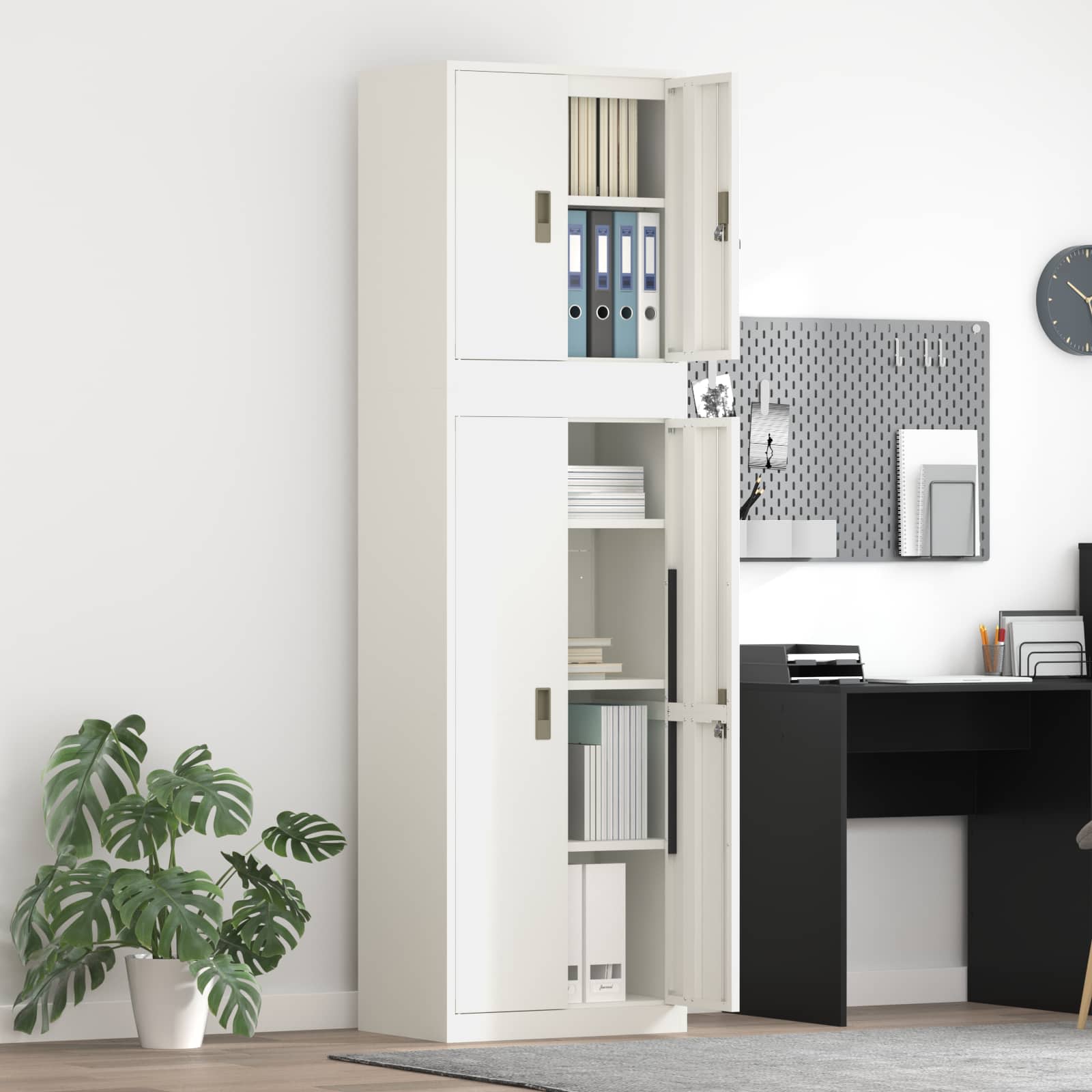 Шкаф за съхранение 2 бр. 60 x 40 x 210 см Стомана С ключалка