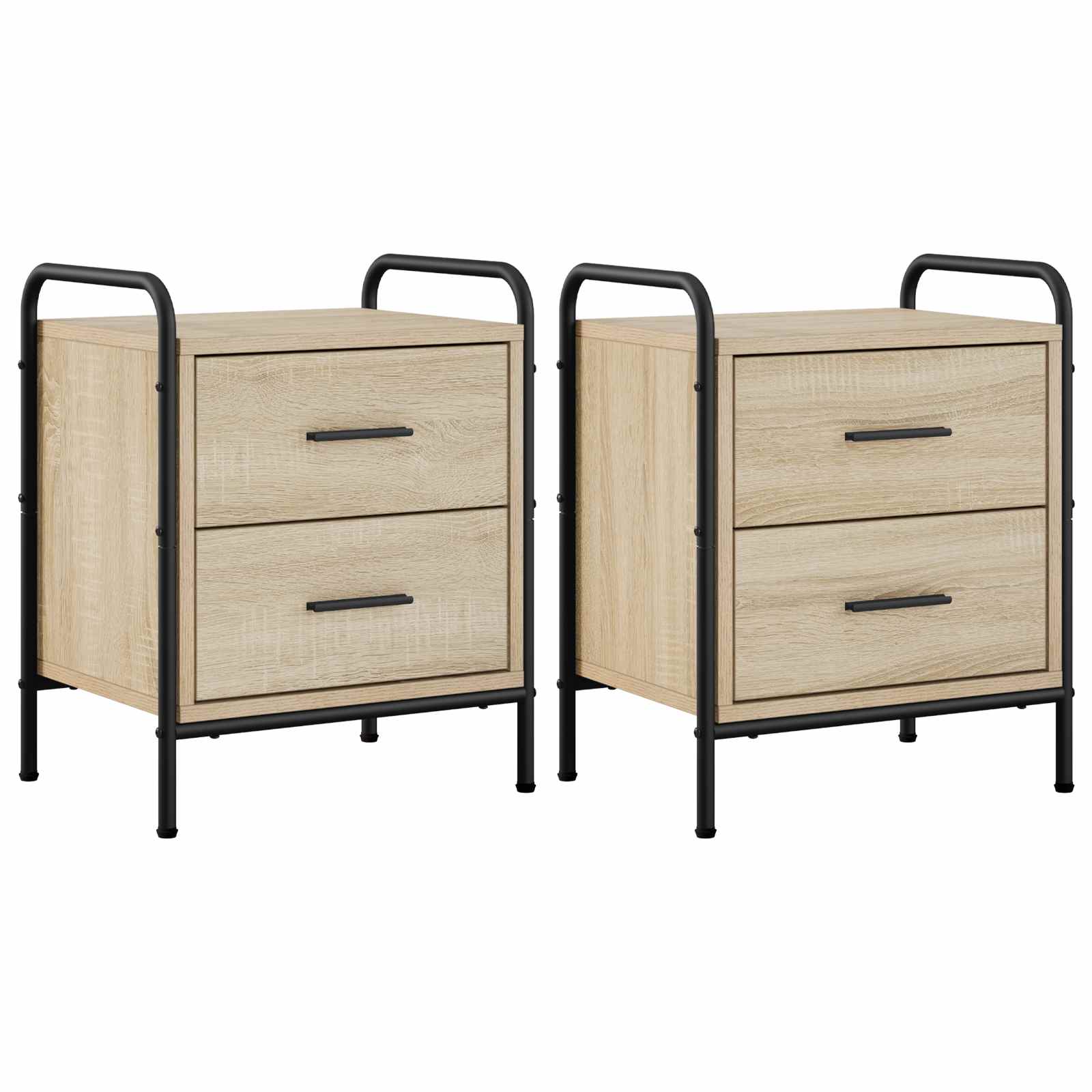 vidaXL Natskab 2 stk. Sonoma-eg 40 x 30 x 50 cm Konstrueret træ