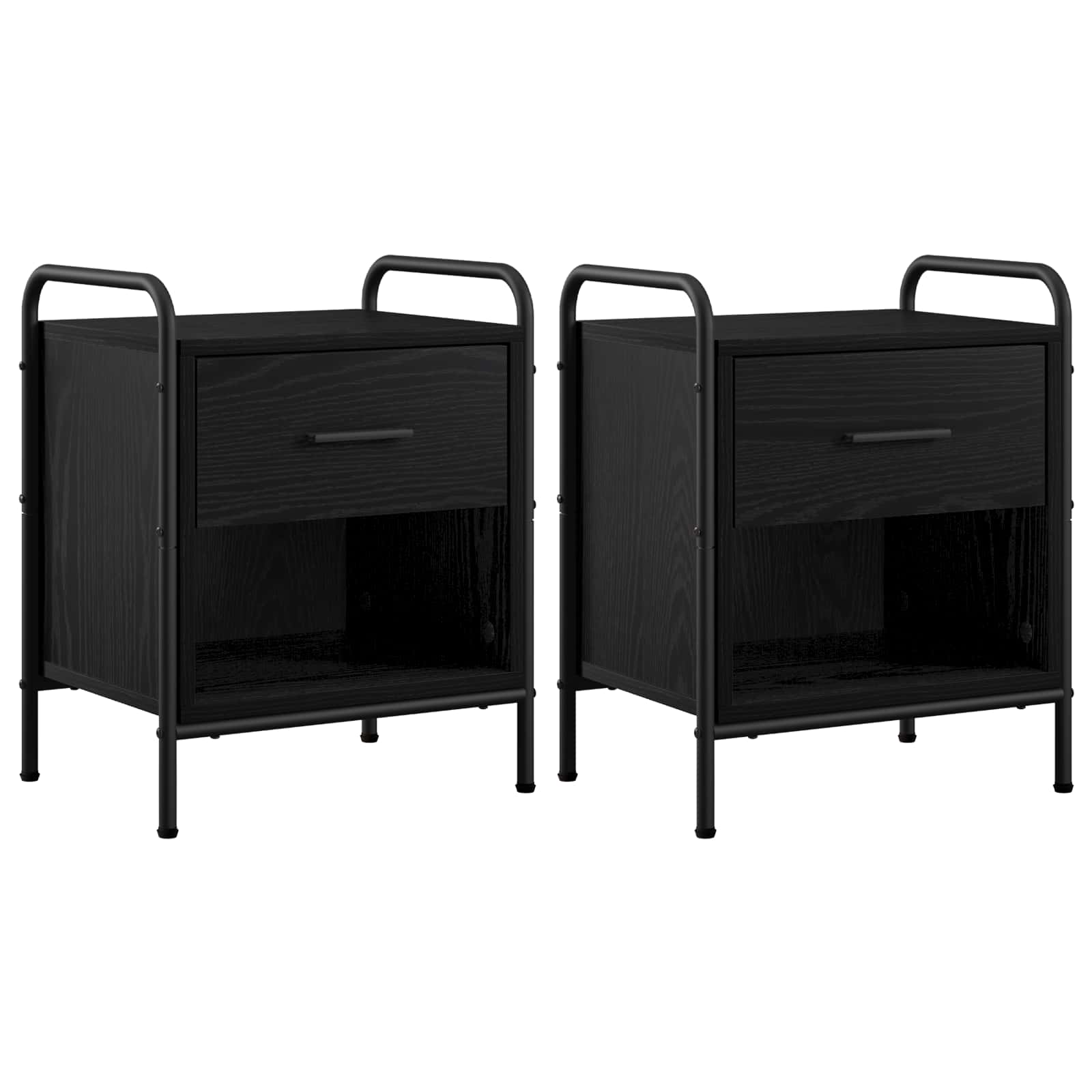 vidaXL Natskab 2 stk. Sort eg 40 x 30 x 50 cm Konstrueret træ