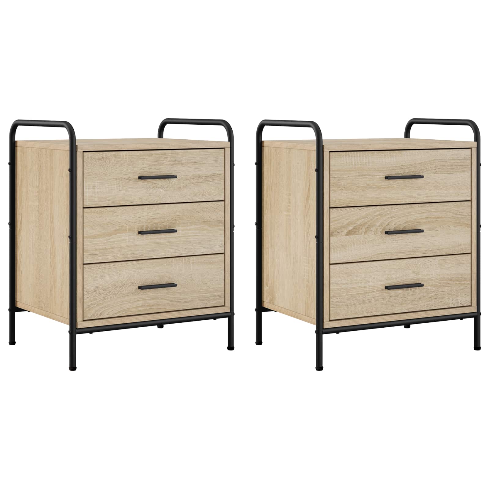 Nočna omarica 2 kos Sonoma hrast 48 x 36,5 x 60 cm