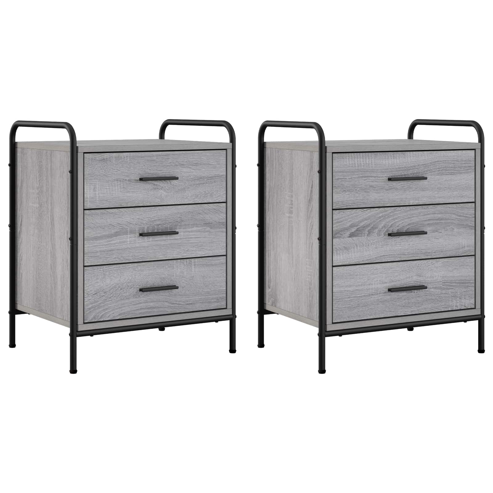 Nočna omarica 2 kos Siva Sonoma 48 x 36,5 x 60 cm