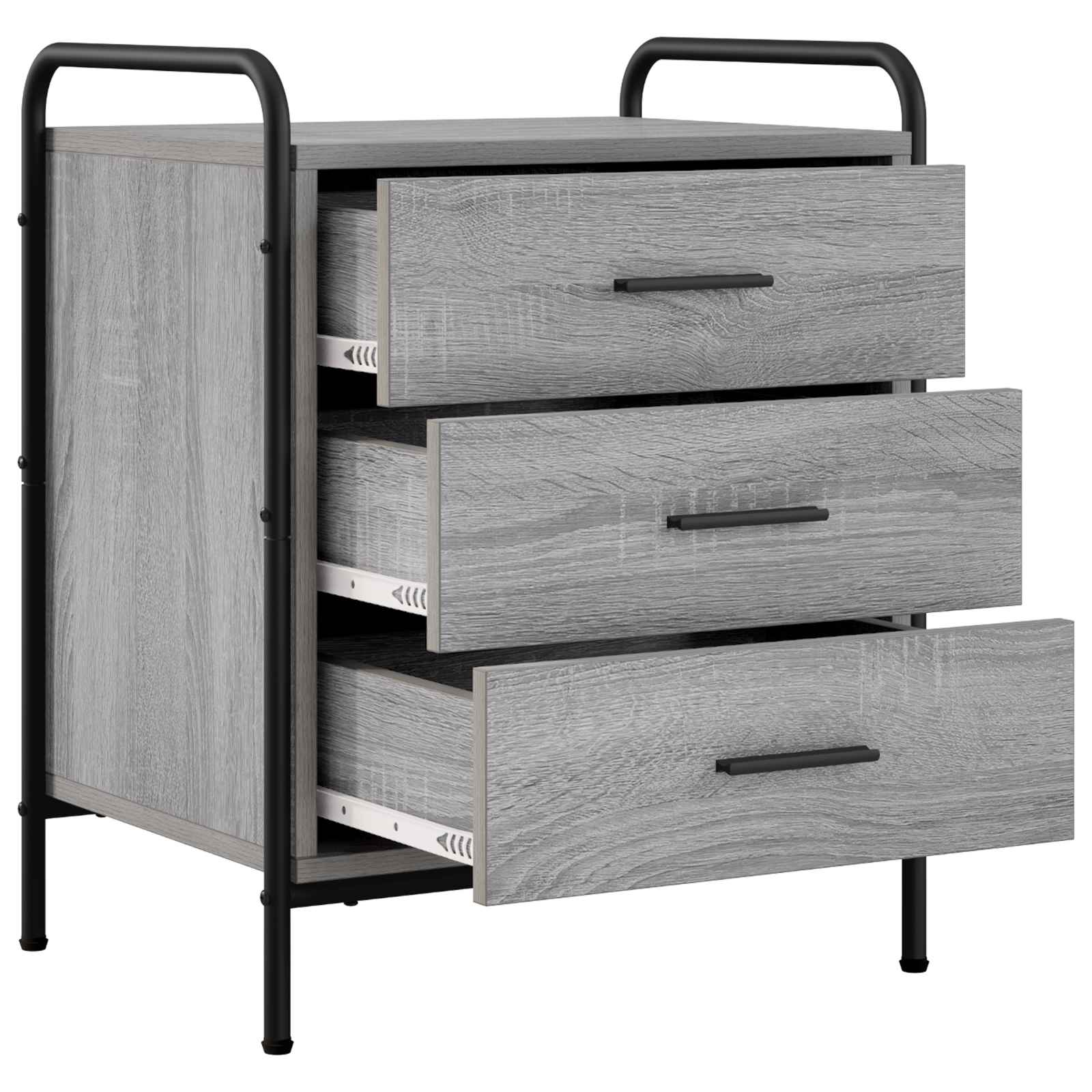 Nočna omarica 2 kos Siva Sonoma 48 x 36,5 x 60 cm