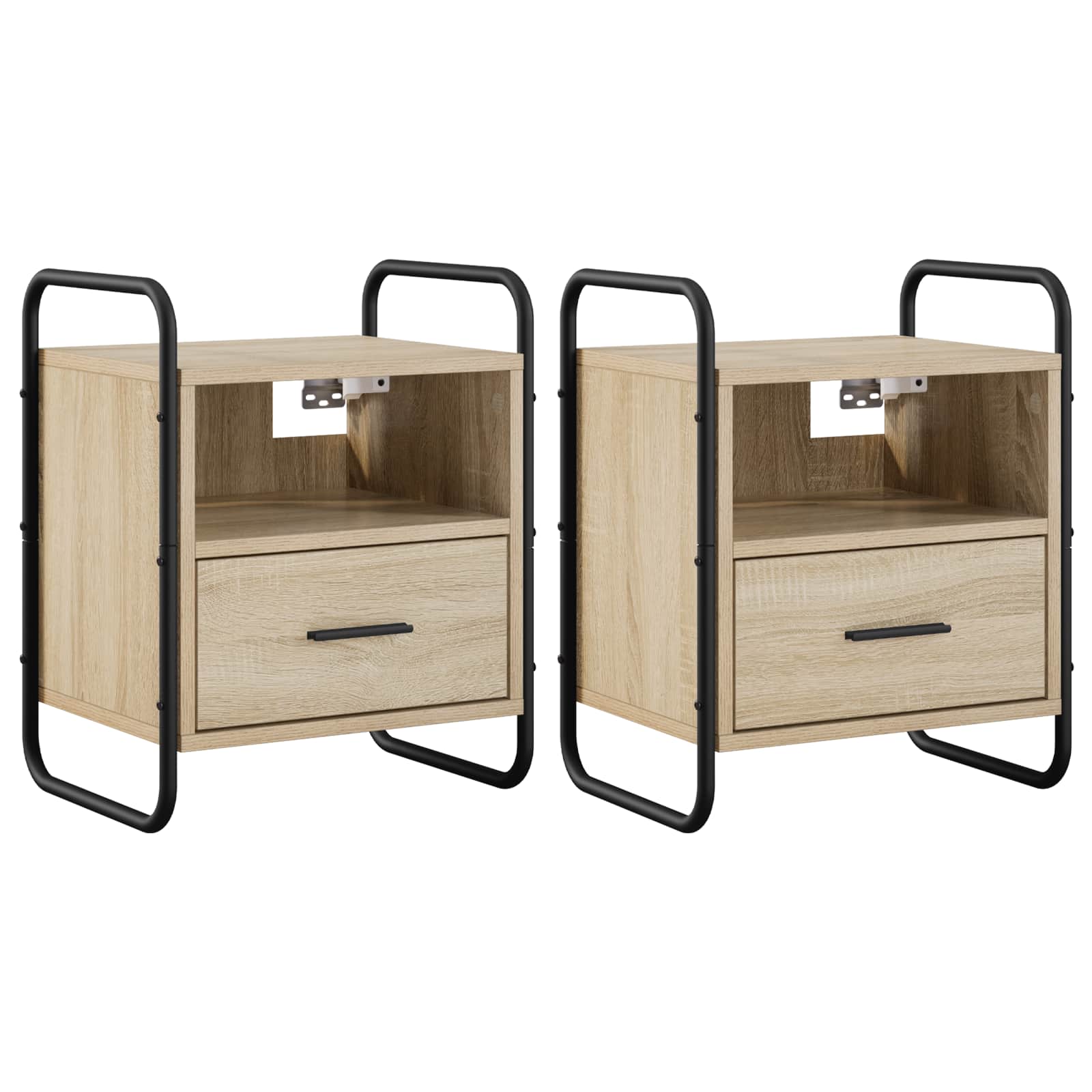 Viseca nočna omarica 2 kos Sonoma hrast 40 x 30 x 50 cm