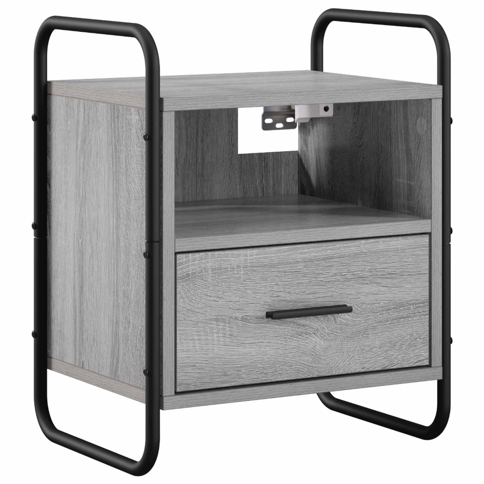 Viseca nočna omarica 2 kos Siva Sonoma 40 x 30 x 50 cm