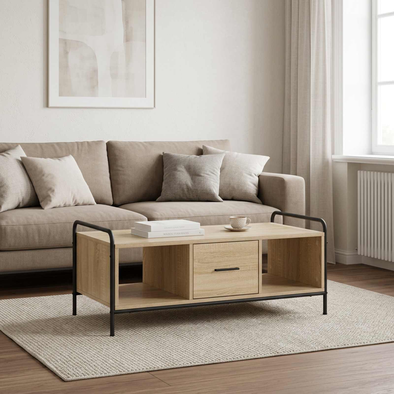 Klubska miza Sonoma hrast 99,5 x 49 x 41 cm Inženirski les