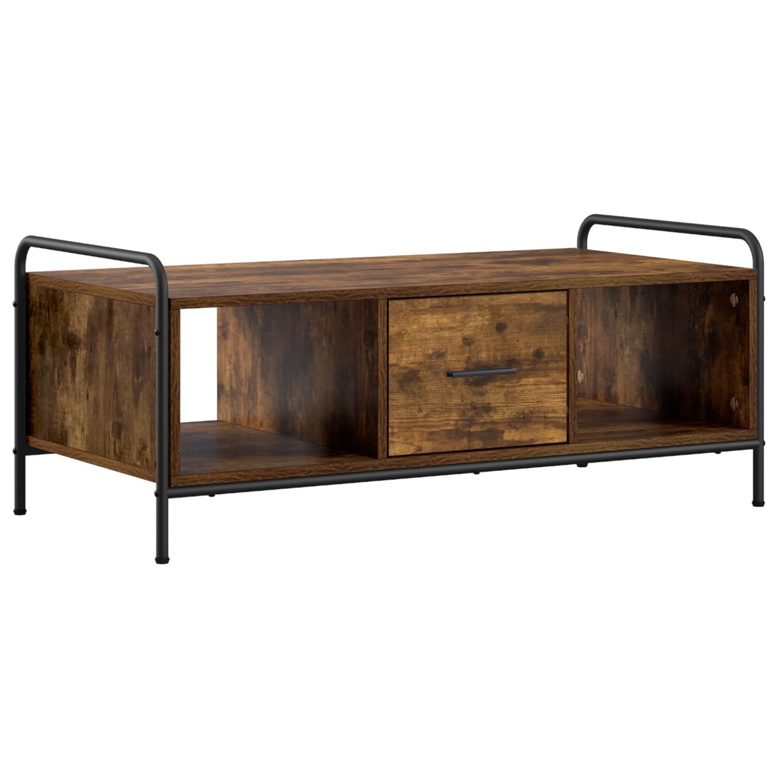 vidaXL Sofabord Røget eg 99,5 x 49 x 41 cm Konstrueret træ