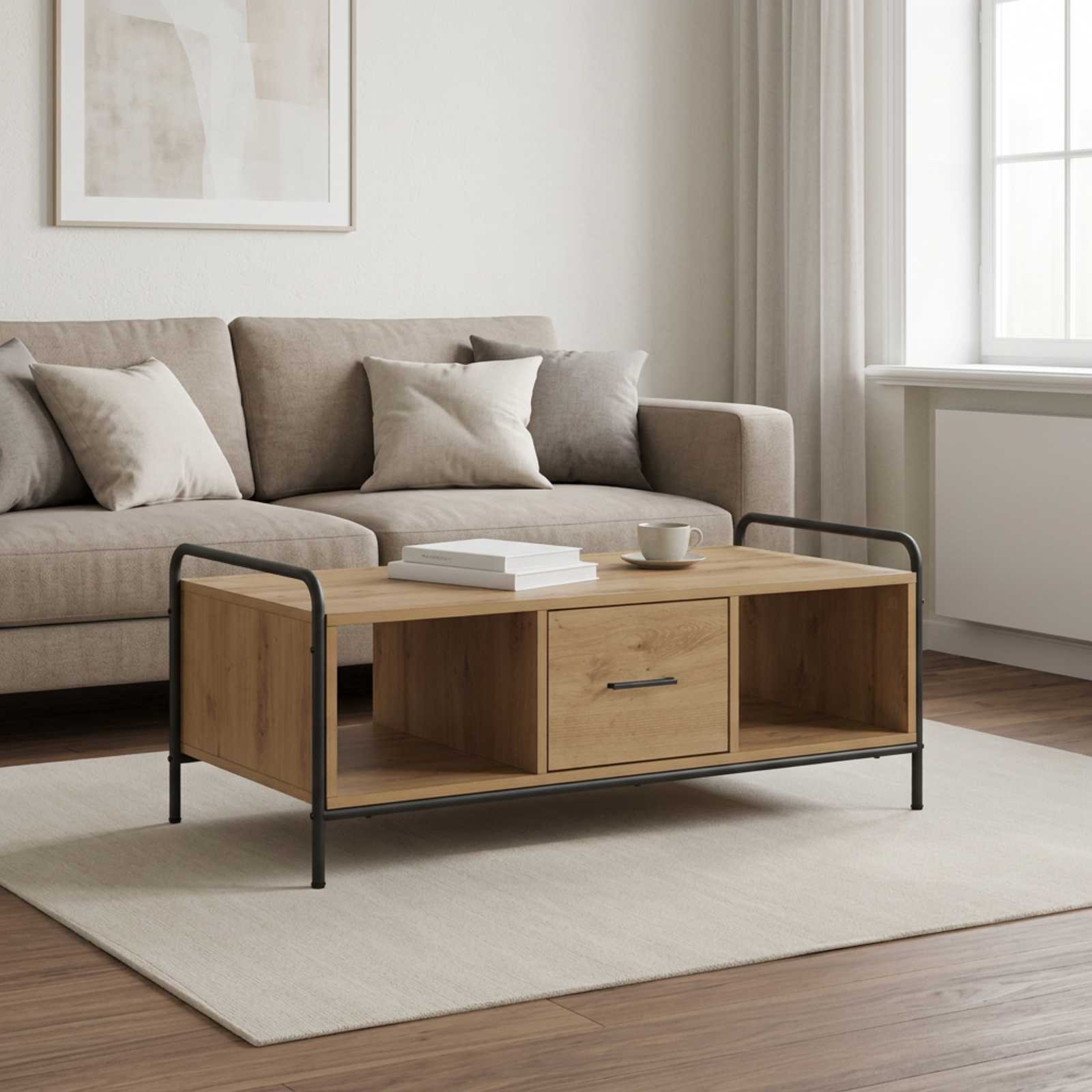 vidaXL Couchtisch Artisan-Eiche 99,5 x 49 x 41 cm Holzwerkstoff
