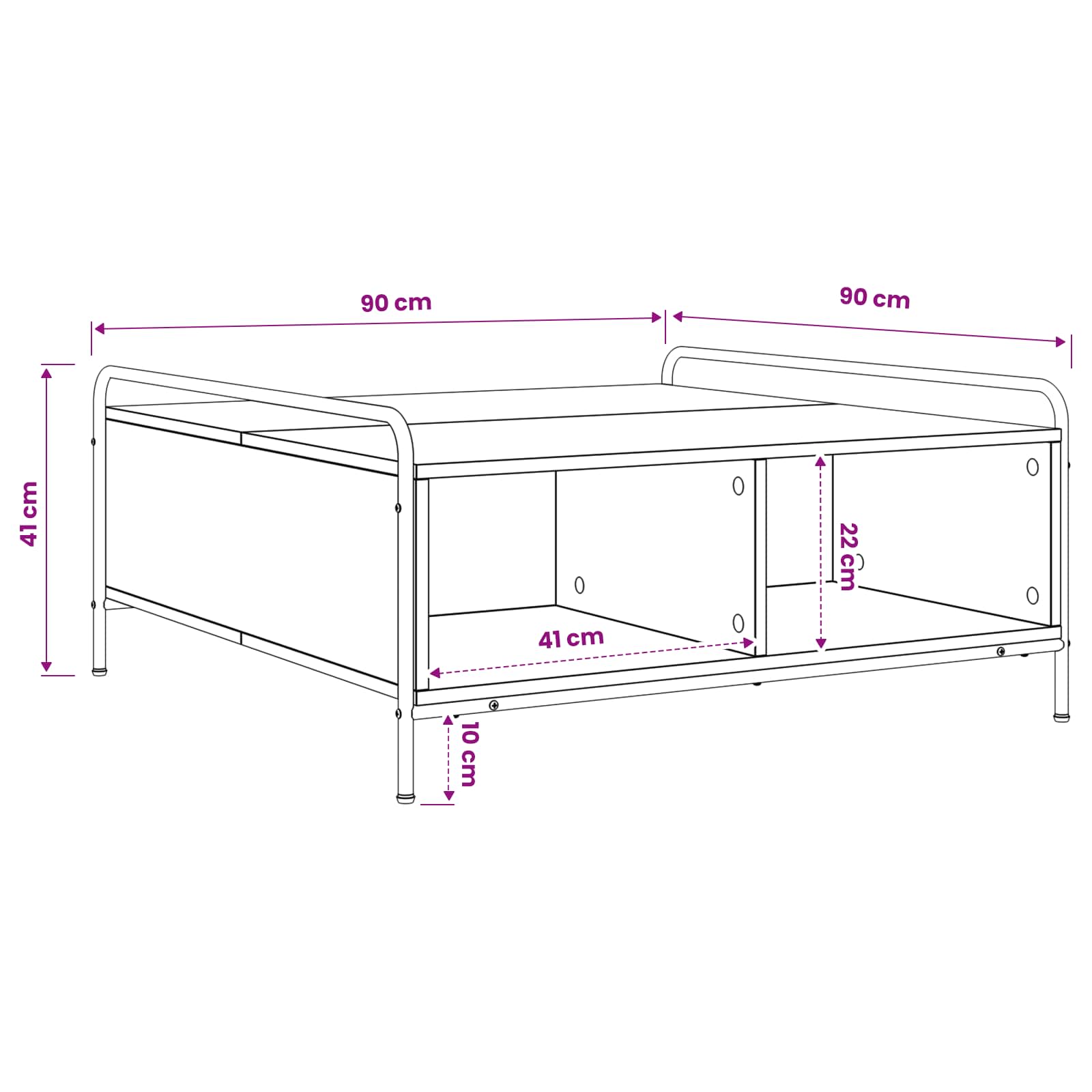 Klubska miza Star les 90 x 90 x 41 cm Inženirski les