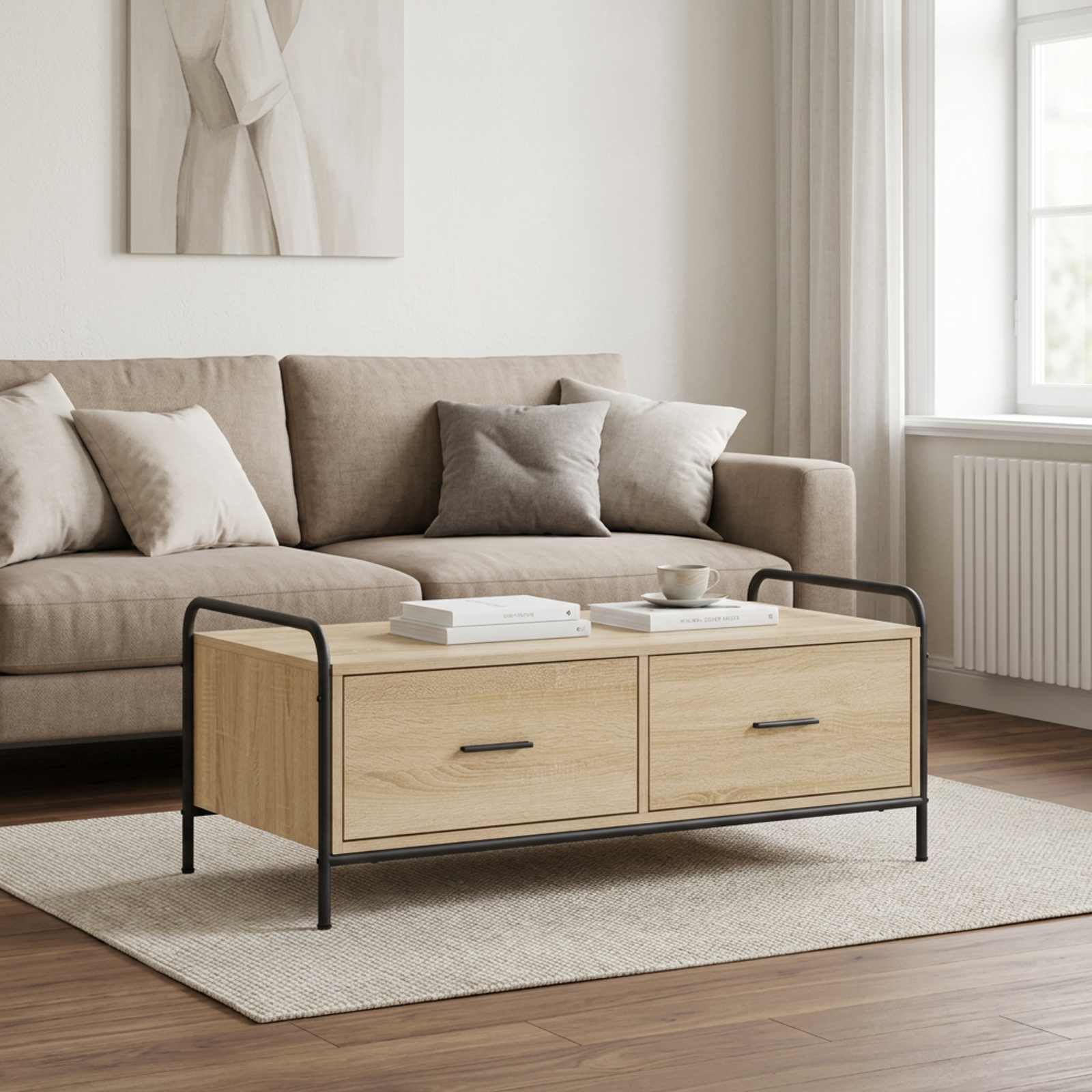 Klubska miza Sonoma hrast 99,5 x 49 x 41 cm Inženirski les