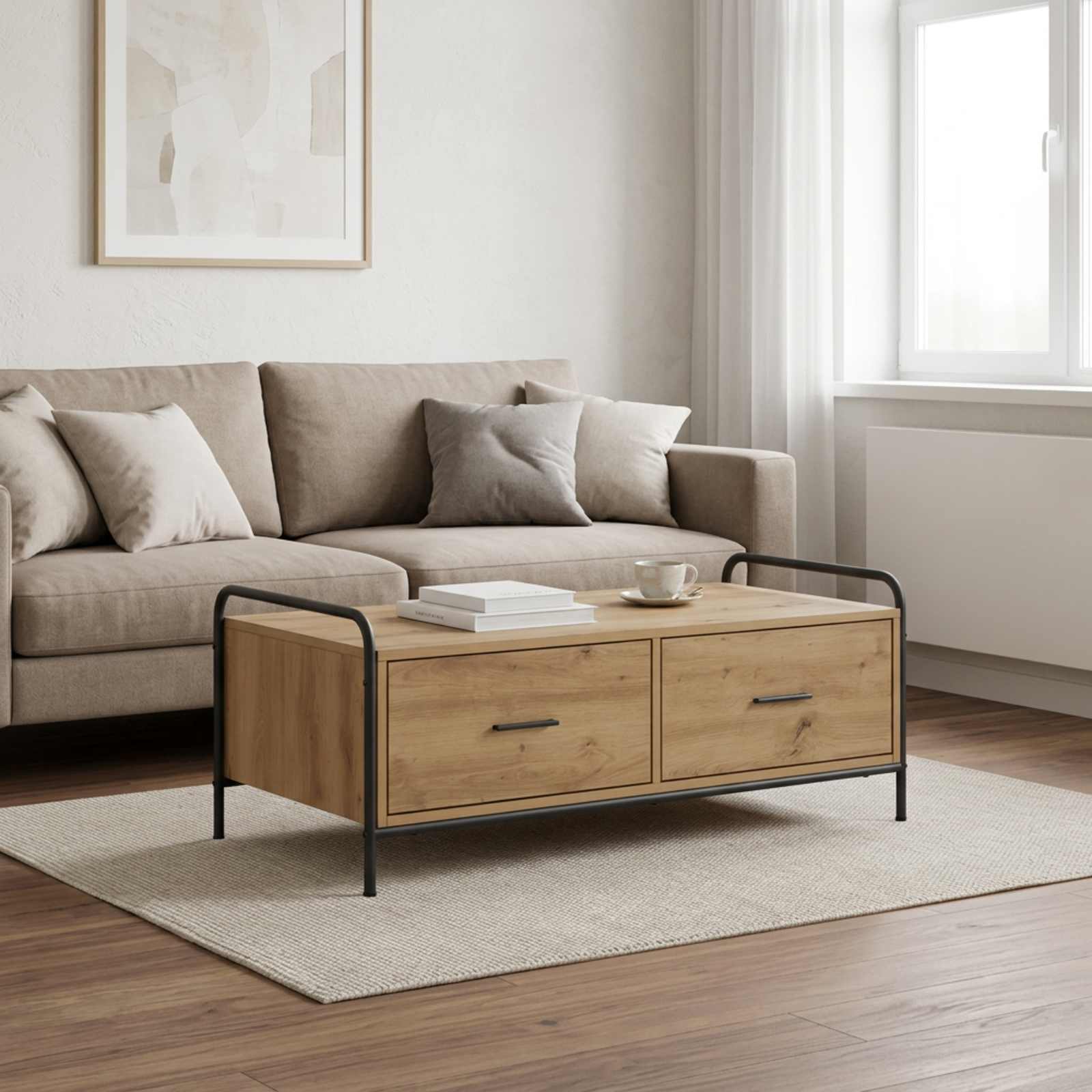 Klubska miza Artisan hrast 99,5 x 49 x 41 cm Inženirski les