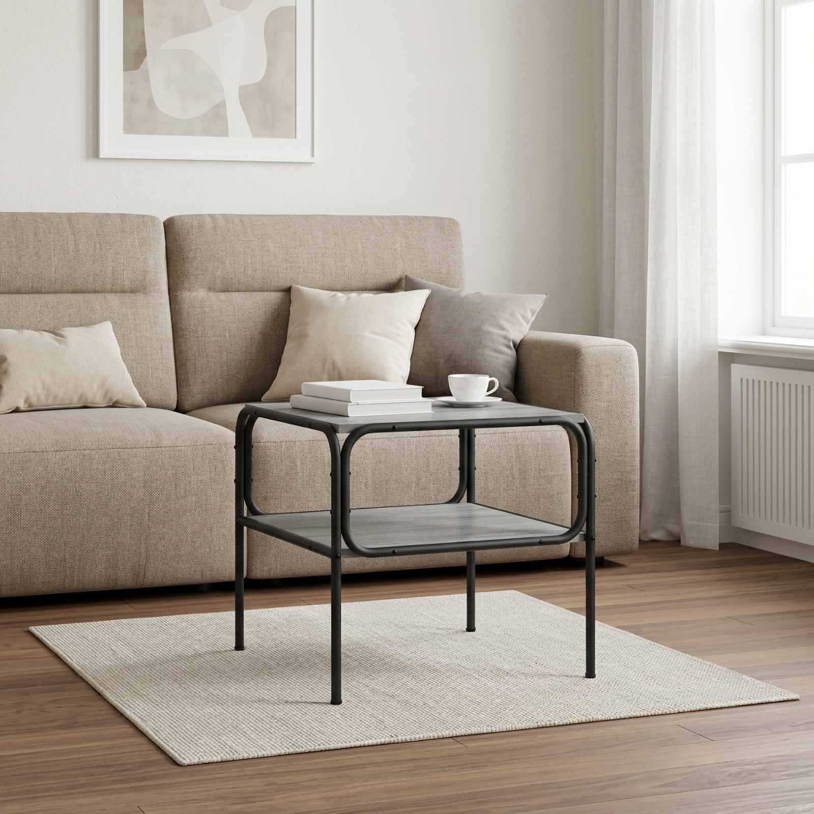 Stranska miza Siva Sonoma 100 x 50 x 46 cm Inženirski les