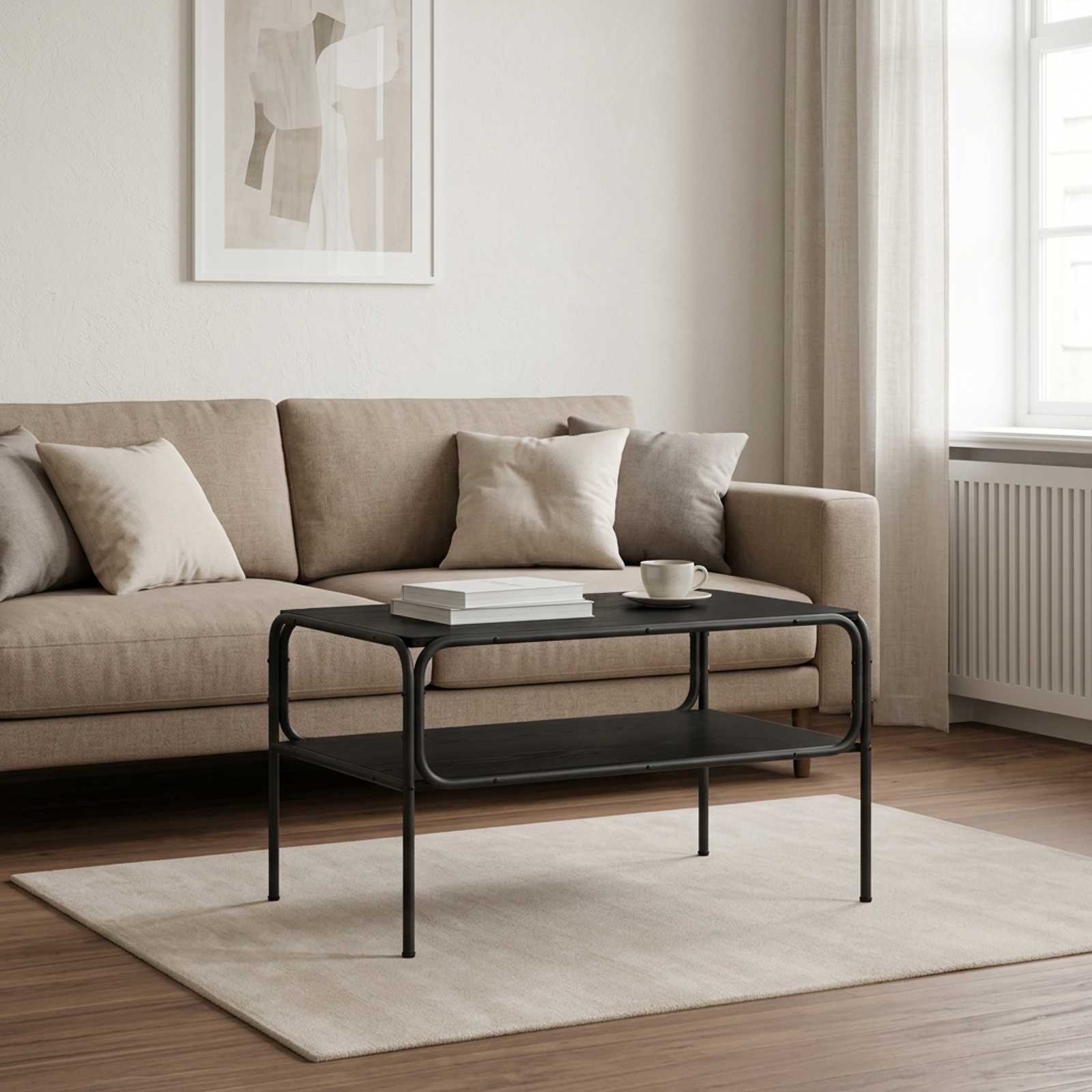 vidaXL Sidetabell Svart eik 100 x 50 x 46 cm Konstruert tre