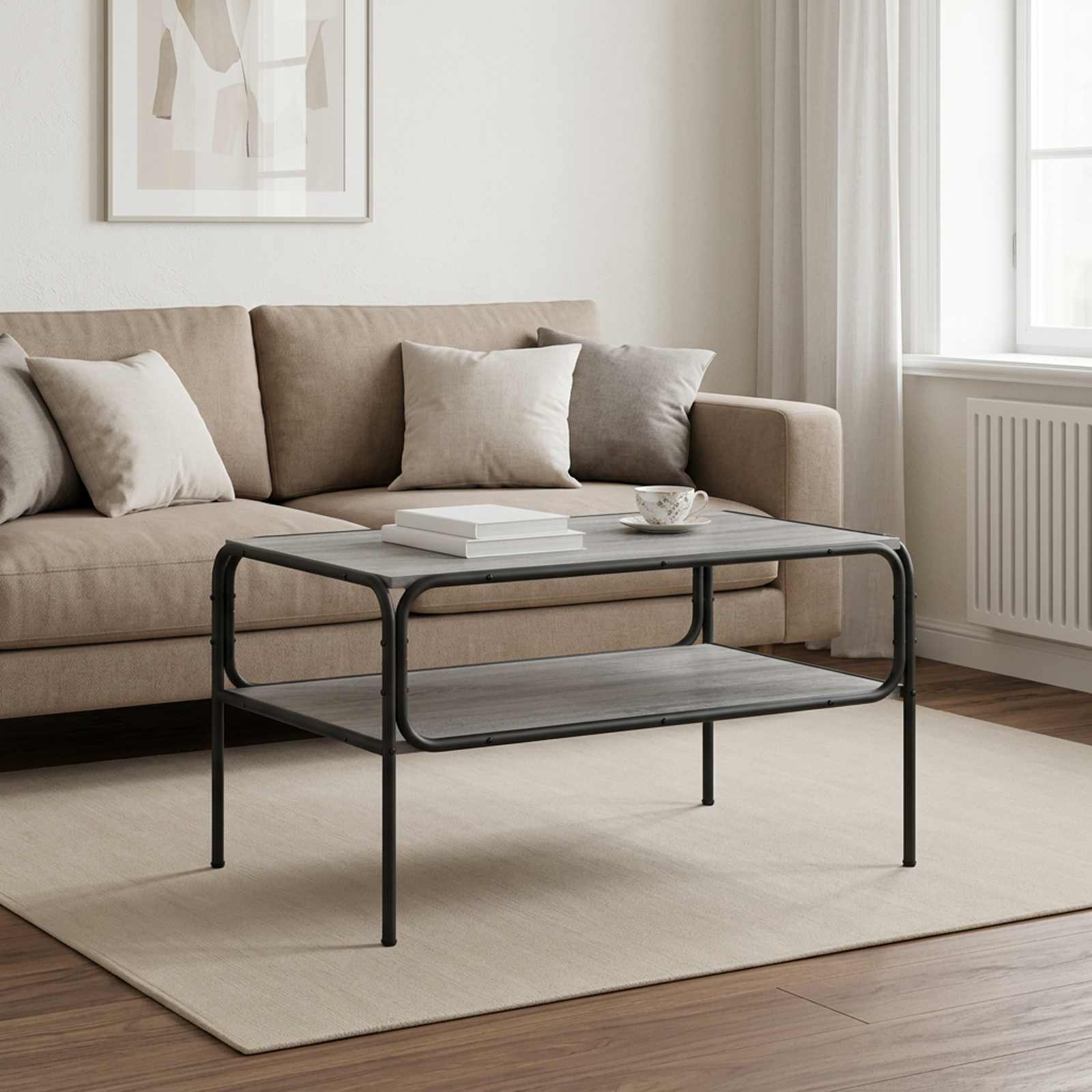 Stranska miza Siva Sonoma 100 x 50 x 46 cm Inženirski les