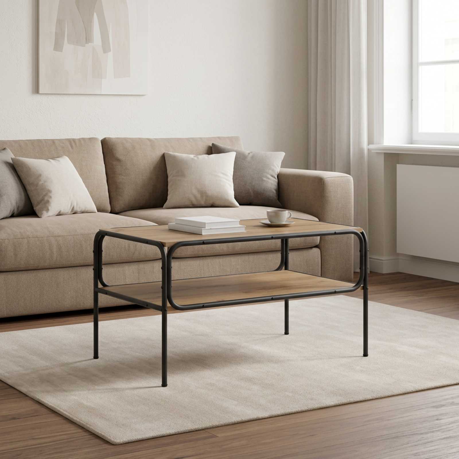 vidaXL Sidetabell Artisan eik 100 x 50 x 46 cm Konstruert tre