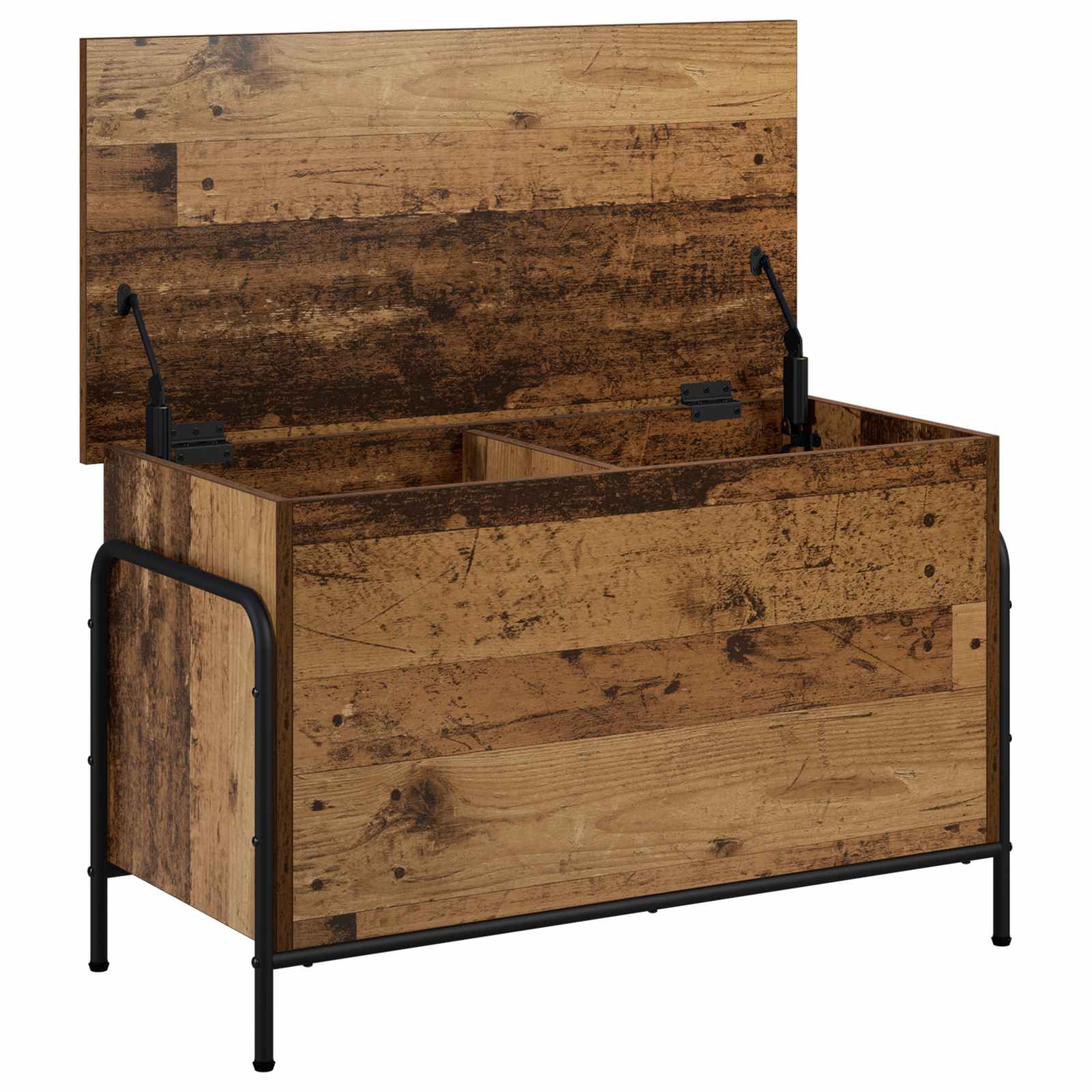 vidaXL - Opbergbox - Oud - hout - 80 - x - 40 - x - 49,5 - cm - Bewerkt - hout